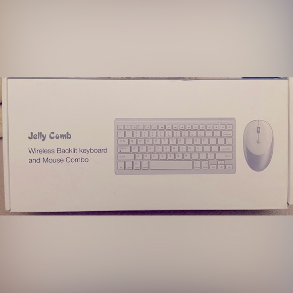 Jelly Comb Tablets & Accessories Jelly Comb Wireless Backlit Keyboard And Mouse Combo Rose